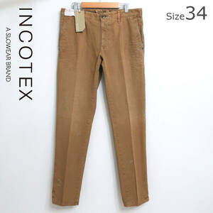  new goods INCOTEX INCOTEX adult holiday playing heart chinos 1ST603 slim pants tapered Brown tea color paint men's W34 XL size 2L