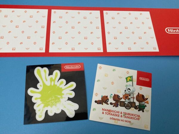 ニンテンドーオフィシャルストア 非売品 ステッカー どうぶつの森 たぬきち とたけけ まめきち スプラトゥーン 任天堂 シール