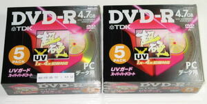 TDK DVD-R47HCX5G DVD-R 4 speed carbide UV guard 1 piece 5 sheets entering 2 piece set ( total 10 sheets ) made in Japan unused 002