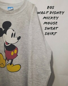 Vintage walt disney mickey mouse sweat shirt 80s ウォルト ディズニー ミッキーマウス スウェット シャツ ラグラン 杢グレー ビンテージ