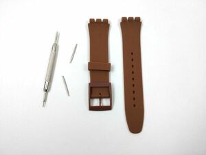 swatch for silicon Raver strap for exchange wristwatch belt 19mm Brown 