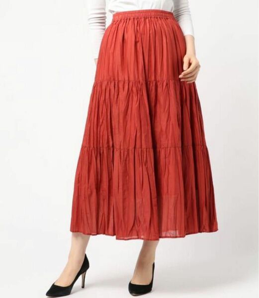 【美品】BEAMS フレアスカート レッド　赤　KBF SLY ZARA ロングスカート プリーツスカート マキシスカート