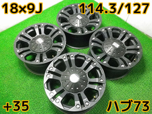 CJ-9♪XD SERIES♪PCD114.3/127/5H/18×9J/+35/ハブ73♪ホイール4本♪ジープ♪即発送いたします♪店頭手渡し大歓迎♪