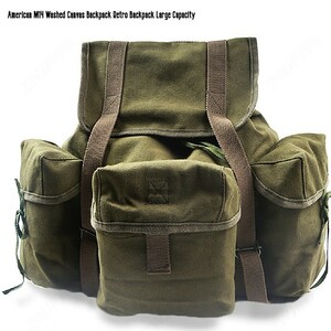 *USN american M14woshudo canvas backpack military rucksack Vintage men's lady's retro army thing *475