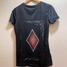 新品★ブラック★レッドのダイヤのエース★トランプ柄★Tシャツ★ユニセックス★L半袖Tシャツ ロゴTシャツ _画像6