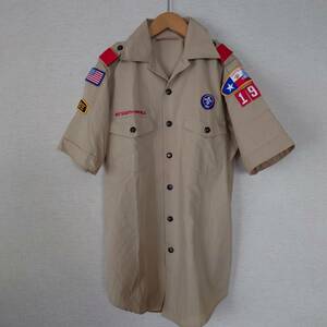 ボーイスカウトアメリカ連盟（ Boy Scouts of America, 略称BSA) 【 USA古着半袖ワークシャツ 】 colorカーキブラウン綿混 652-6D2111