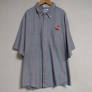 ParkStreet【 US古着大きいサイズ半袖BDシャツ 】color薄いパープルグレー系　綿混 Coca-Colaユニフォーム風　　 665-6D2124