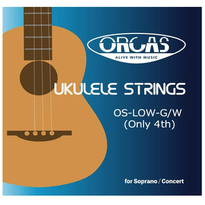 ORCAS OS-LOW-G／W LOW-G バラ弦4弦のみ 弦長80cm ソプラノ コンサート テナーウクレレ対応 カラー:ホワイト