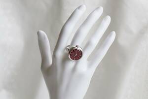 * lady's Vintage * operation goods ring watch CITIZEN HONEY Citizen honey bordeaux wine red Showa Retro ring junk 