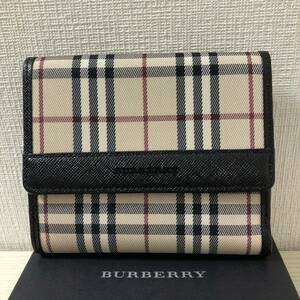 【大幅値下げ】【新品】BURBERRY バーバリー　Wホック　財布　ブラック　黒　ノバチェック 二つ折り