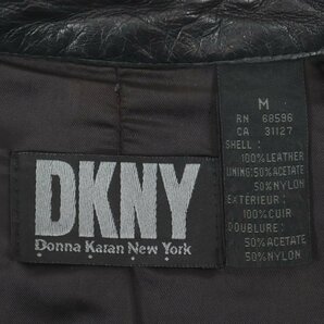 相場価格￥86,400- 美品 DKNY ダナキャラン・ニューヨーク 上質 羊革 シープスキン ラムレザー ステンカラーコート 黒 ブラック M-の画像5