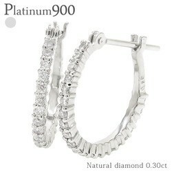 pt900フープピアス ダイヤモンドピアス 0.3ct プラチナ900 エタニティ レディース ジュエリー アクセサリー