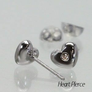 ダイヤモンド ピアス 0.02ct ハート ピアス 一粒ダイヤモンド ｋ18 ゴールド 18金 レディース ジュエリー アクセサリー