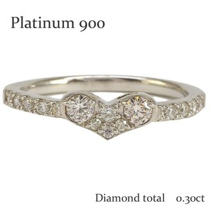 Ring Diamond 0,3CT Heart Platinum 900 PT900 Кольцо из ювелирных аксессуаров.