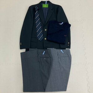 US724 ( used ) Hiroshima prefecture . industry height etc. speciality school man . school uniform 5 point set / designation goods /170A/M/W70/ blaser / sweater / trousers / necktie / summer winter / uniform / school uniform /