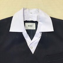 O484 (中古) 四国方面 校名不明 2点セット /160A/W66/丈60/ブレザー/スカート/つけ襟/紺/冬服/冬用/制服/学生服/中学校/高校/女子学生_画像3