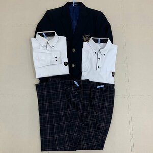 UT193 (中古) 栃木県 黒磯南高校 男子学生服 5点セット /指定品/170A/LL/W73/ブレザー/ポロシャツ/ズボン/夏服/冬服/制服/学生服/卒業生品/