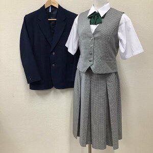 OT338-3 ( used ) Tochigi prefecture deer marsh hing city . west junior high school 5 point set / designation goods /155A/M/W66/ blaser / the best / blouse / skirt / ribbon / woman student /. industry raw goods 