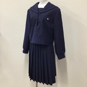 O414 (中古) 兵庫県 小野高校 セーラー服 上下セット /6/W66/丈61/セーラー/スカート/紺/冬服/冬用/中学校/高校/制服/学生服/女子学生