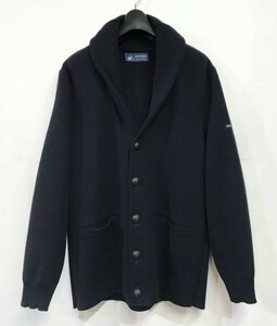 新品未使用 フランス製 SAINT JAMES セントジェームス ショールカラー 肉厚ニット カーディガン M 黒 ブラック カウチン