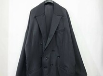 sulvam サルバム BUTTON'S OVER COAT ウールギャバ ボタンオーバーコート M 黒_画像3