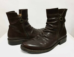 FIORENTINI+BAKER フィオレンティーニ ベイカー サイドジップ レザーブーツ 茶 41 26cm 靴