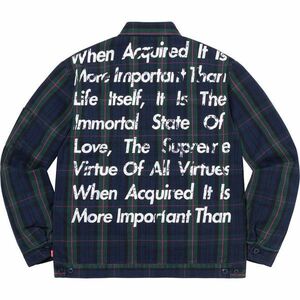 Supreme x JUNYA WATANABE COMME des GARCONS シュプリーム ジュンヤワタナベ Printed Work Jacket Navy Plaid プリント ジャケット S