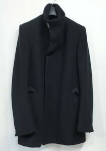 イタリア製 CAROL CHRISTIAN POELL キャロルクリスチャンポエル デットエンドコート 44 黒 BACK RAGLAN H.NECKLINED COAT