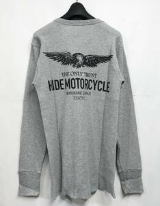 新品 HIDE MOTORCYCLE ヒデモーターサイクル サーマル カットソー L グレー ロンT