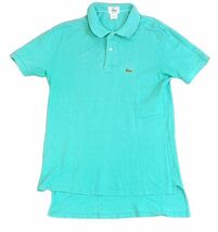 80's 90's 米国製 MADE IN USA ビンテージ ラコステ IZOD LACOSTE ポロシャツ エメラルドグリーン 綿100% 1/2PATRON サイズM [ta-0691]_画像1