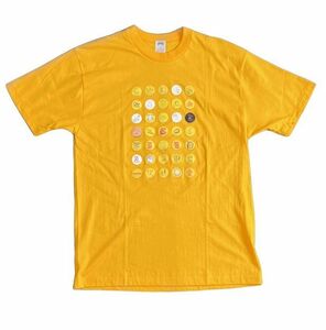 未使用 タワーレコード TOWER RECORDS 25周年 記念 缶バッジ プレミアム Tシャツ NO MUSIC,NO LIFE. フリーサイズ [b4-0024]