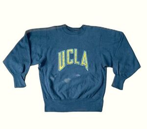 90’s 米国製 チャンピオン リバースウィーブ Champion REVERSE WEAVE 刺しゅう UCLA シーム紫糸 ネイビー M [ta-0703]