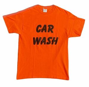 00's FRUIT OF THE LOOM BEST アメリカ古着 アメカジ Tシャツ CAR WASH オレンジ サイズM [l-0612]