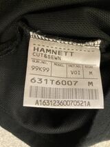 №123 HAMNETハムネット黒切替半袖クルーネックTシャツM_画像4