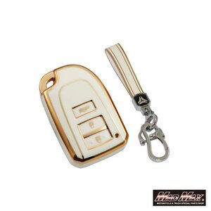 カー用品 トヨタ用 ゴールデンライン TYPE F TPUスマートキーケース ホワイト/スペード HIACE REGIUSACE 200系【メール便送料200円】