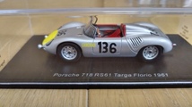 即決　SPARK　PORSCHE 718 RS61 #136 TARGA FLORIO 1961　 S. MOSS / G. HILL ポルシェ　S.モス　G.ヒル　1/43　絶版　レア_画像2