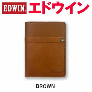 ブラウン EDWIN エドウイン 折財布 633 リベットデザイン L字ファスナー小銭入