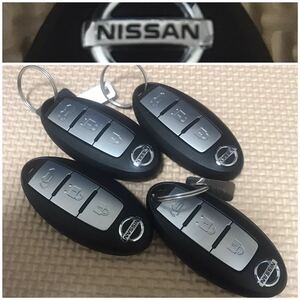 4台セット★日産 エクストレイル HV純正 ★スマートキー 3ボタン タイプインテリジェントキー パワーバッグドア用007-AA0248 制式HNT32