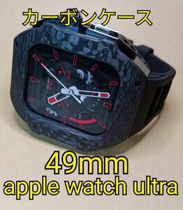 49mm カーボン銀 メタル ラバー アップルウォッチウルトラ apple watch ultra ゴールデンコンセプト 好きに