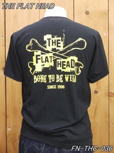 新品 フラットヘッド BONE TO BE WILD 丸胴半袖 Tシャツ 40 ブラック FN-THC-036 theflathead