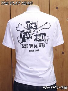 新品 フラットヘッド BONE TO BE WILD 丸胴半袖 Tシャツ 42 ホワイト FN-THC-036 theflathead