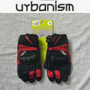 urbanism アーバニズム カーボンプロテクトメッシュグローブ グローブ UNG-237 BLACK/RED Mサイズ スマホ対応 牛革 A50413-7