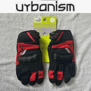 urbanism アーバニズム カーボンプロテクトメッシュグローブ グローブ UNG-237 BLACK/RED Lサイズ スマホ対応 牛革 A50413-15