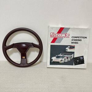 希少 TOM’S 36φ ステアリング 元箱付き ハンドル 当時物 COMPETITION STEERING WHEEL トムス レーシング ブラウン ワインレッド