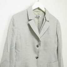 ほぼ美品 JIL SANDER ジルサンダー ストレッチ カシミヤブレンド シングル 2B テーラードジャケット ブレザー 40 灰 グレー 402_画像4