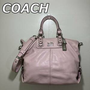 [COACH] Coach 12935 Madison leather Julien 2WAY bag hand tote bag shoulder in stock diagonal .. bag peach color pink 