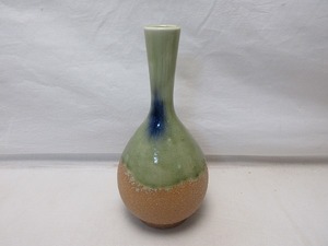 I04329 【 ほぼ未使用 華道具 信楽焼 鶴首花瓶 箱無 】 検) 茶道具 花器 活花 生け花 陶器 陶芸 床飾り 華道 美術品 インテリア ⅱ