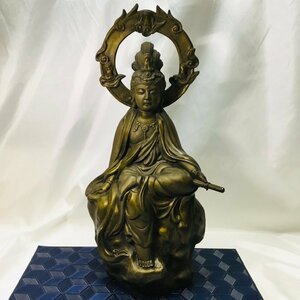 【中古品/CH】お釈迦様 大仏様 仏教 坐像 合金製 真鍮 アンティーク 置物 高さ約51㎝ 重さ2000g以上　 RS0406/003