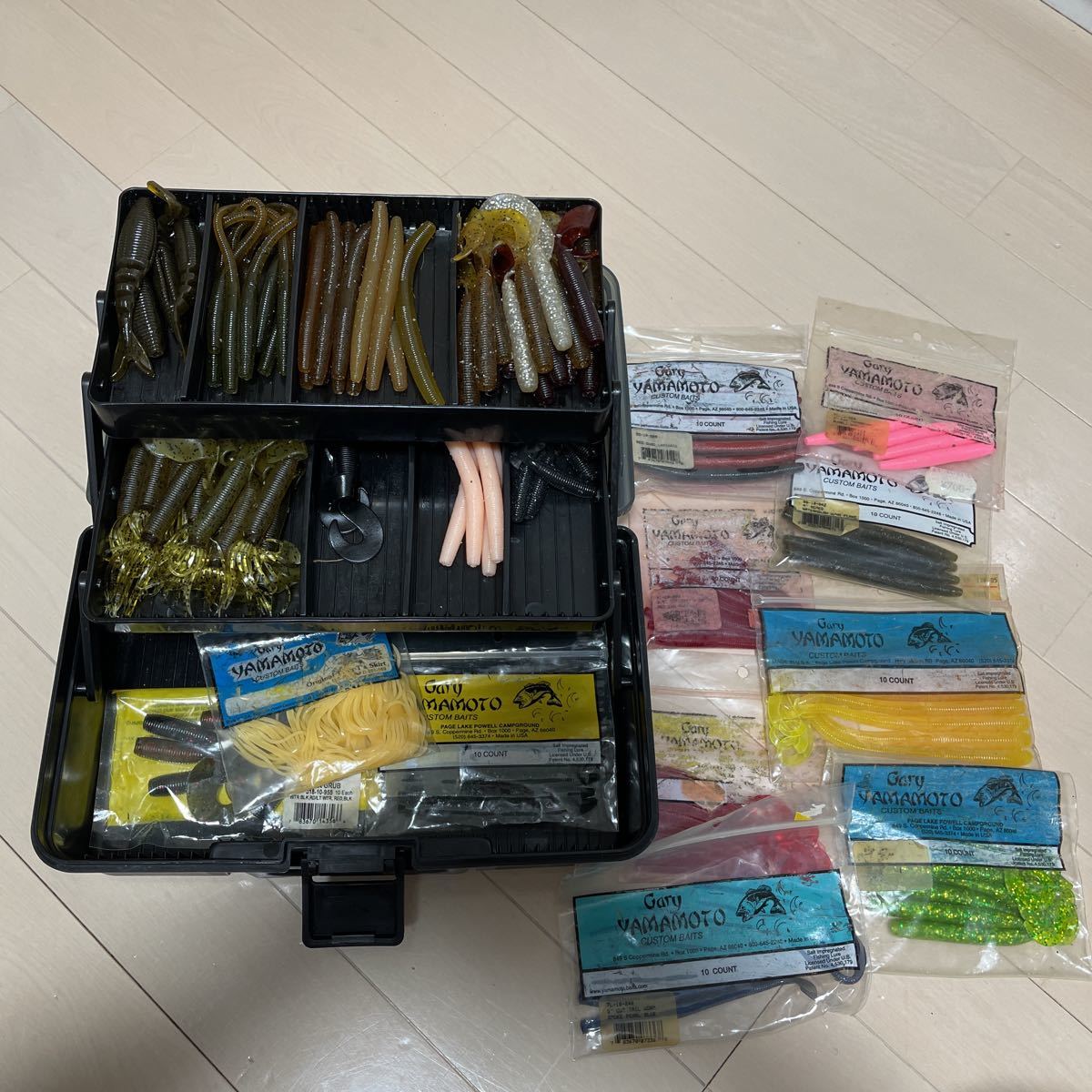 最安値挑戦!】 ゲーリーヤマモトセット ブラックバスワームセット