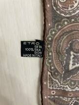 ETRO エトロ 100% シルク スカーフ イタリア製 ペイズリー柄 シフォン_画像2